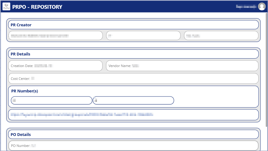 Purchase Requisition Details